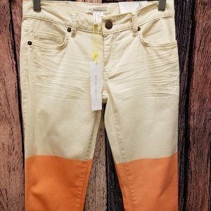BCBGeneration Cream and Coral Jasper Skinny Jeans